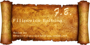 Filipovics Balbina névjegykártya